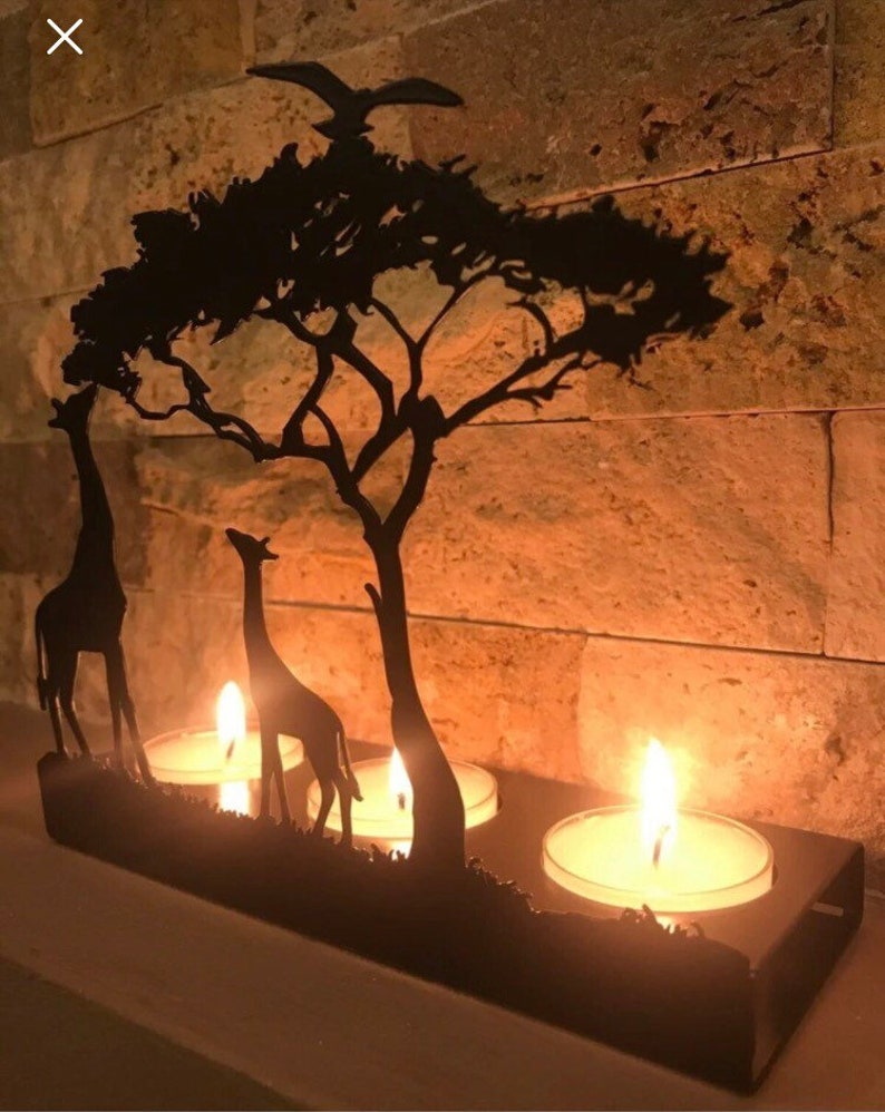 Decorative Giraffe Metal Triple Candle Holder image 7