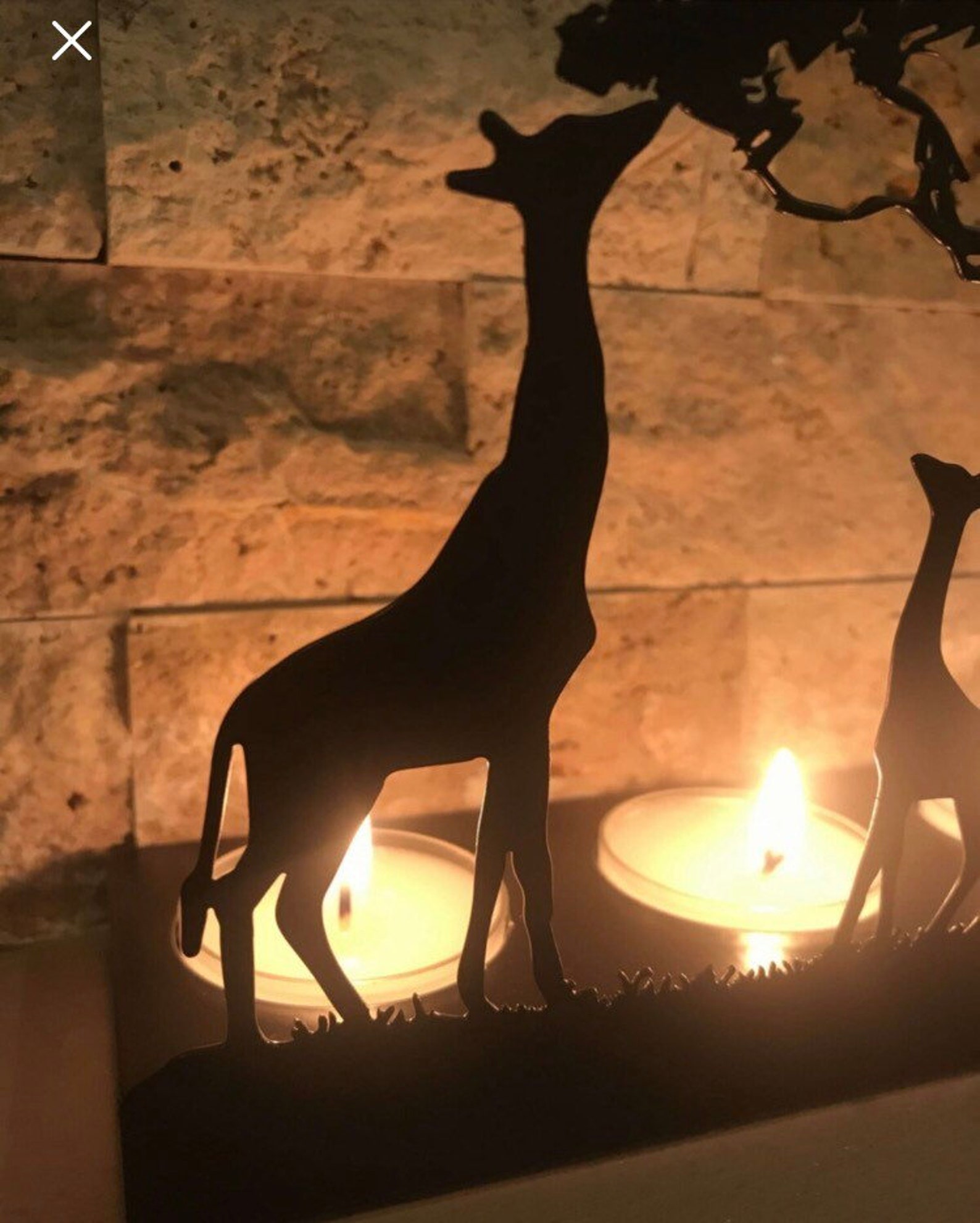 Triple Giraffe Metal Candle Holder Etsy