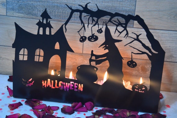 Decorative Hallowen Witch Cauldron Candle Holder,Halloween Decor,Happy Halloween,Candle Holder,Halloween Party,Halloween Decor,Halloween