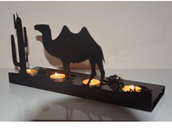 Decorative Camel Pattern Metal Candle Holder
