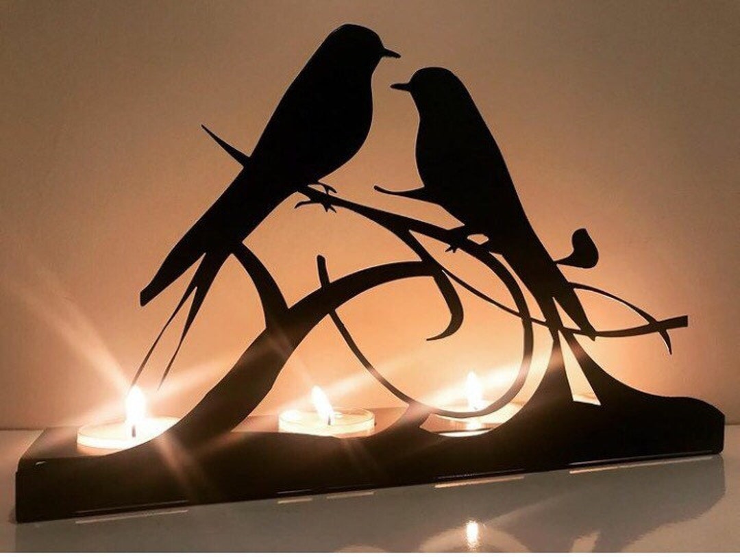 Decorative Double Bird Metal Candle Holder Etsy