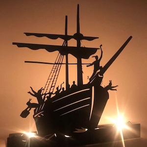 Decorative Pirate Ship Metal Candle Holder