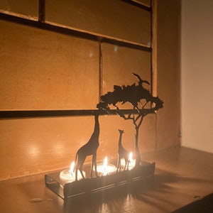 Decorative Giraffe Metal Triple Candle Holder image 3