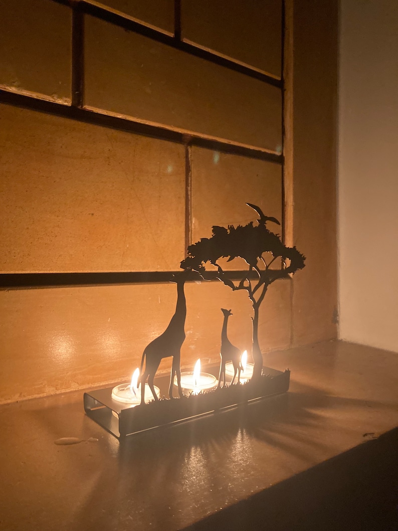 Decorative Giraffe Metal Triple Candle Holder image 3