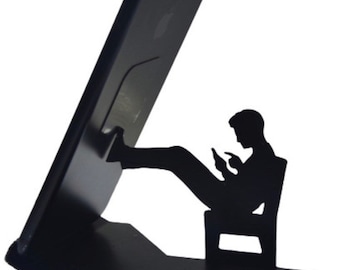 Business Man Metal Phone Holder