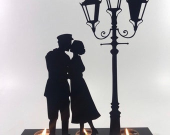 Decorative Love on the Street Metal Candle Holder