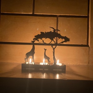 Decorative Giraffe Metal Triple Candle Holder image 2