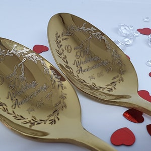 50th Wedding Anniversary | ice cream spoon | Personalised Spoon| Engraved Spoon | Laser Engraved Spoon.