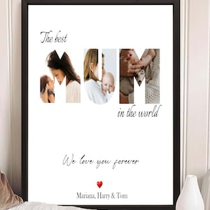 Obra de arte de recuerdos de madre, fotos personalizables, decoración con impresión personalizada, Día de la Madre, regalo significativo personalizado para MAMÁ, regalos de diseño MAMÁ