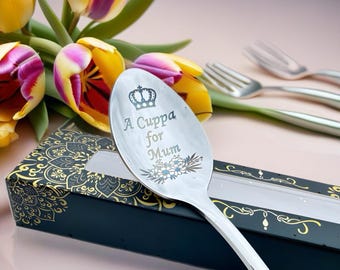 Personalised Engraved Teaspoon - Custom Text for Mum