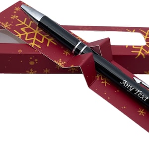 Gepersonaliseerd kerstcadeau, balpen pen met aangepaste naam | Gegraveerde pen | Cadeau voor beste vriend, gepersonaliseerde pennen, kantoorbenodigdheden, kerst