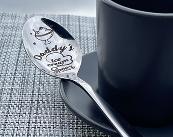 Personalized Lover Ice Cream Spoon | Custom Name Engraved Spoon | Personalized Metal Spoon | Best Father Gift | “Daddy’s Ice Cream Spoon”