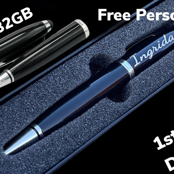 Personalised Pens and USB Memory Stick | Custom Engraved Pen USB flash drive | 32GB Personalized Pen Drive | 2.0 High Speed Memory Stick