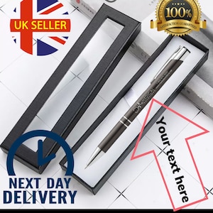 avec 2 boîtes et 1 stylo Stylos personnalisés Stylo mignon Stylo à bille, gravure laser, Idéal pour un anniversaire, un mariage, un cadeau de Noël