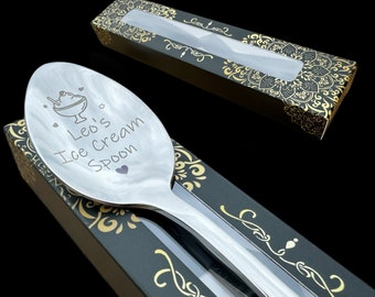 Ice Cream Spoon: Custom Engraved - Dessert Lover Gift