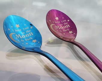 I Love You - Cute Custom Spoon - Romantic Gift for Valentine's Day Small Heart Valentines day gift , Wedding portrait, ice cream spoon