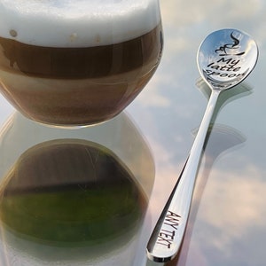 Custom design latte spoon  Gift with an avatar long spoon Personalized spoon ice cream spoon Engraved with name Iced coffee spoon love