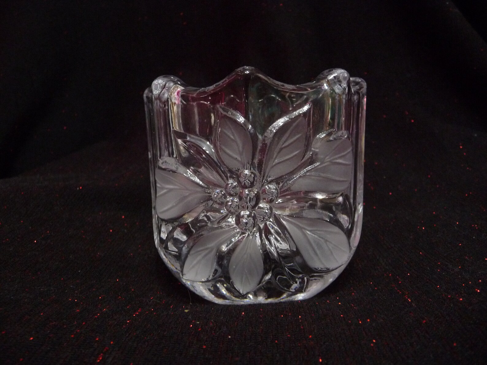 Mikasa Poinsettia Crystal Candle Holder Etsy