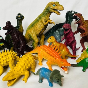 Vintage Kleines Dinosaurier Spielzeug Lot