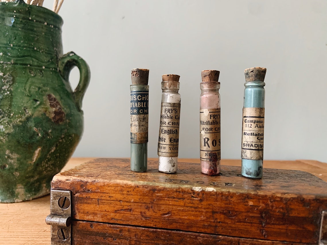 LOT OF 4 Antique Artist Paint Bottles Antique Painting Etsy