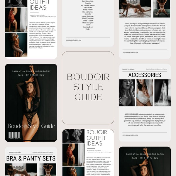 Boudoir Photography Outfit Guide| Magazine| Boudoir Style Guide| Photography Style Guide| Boudoir Template| Photography Guide| Boudoir Guide