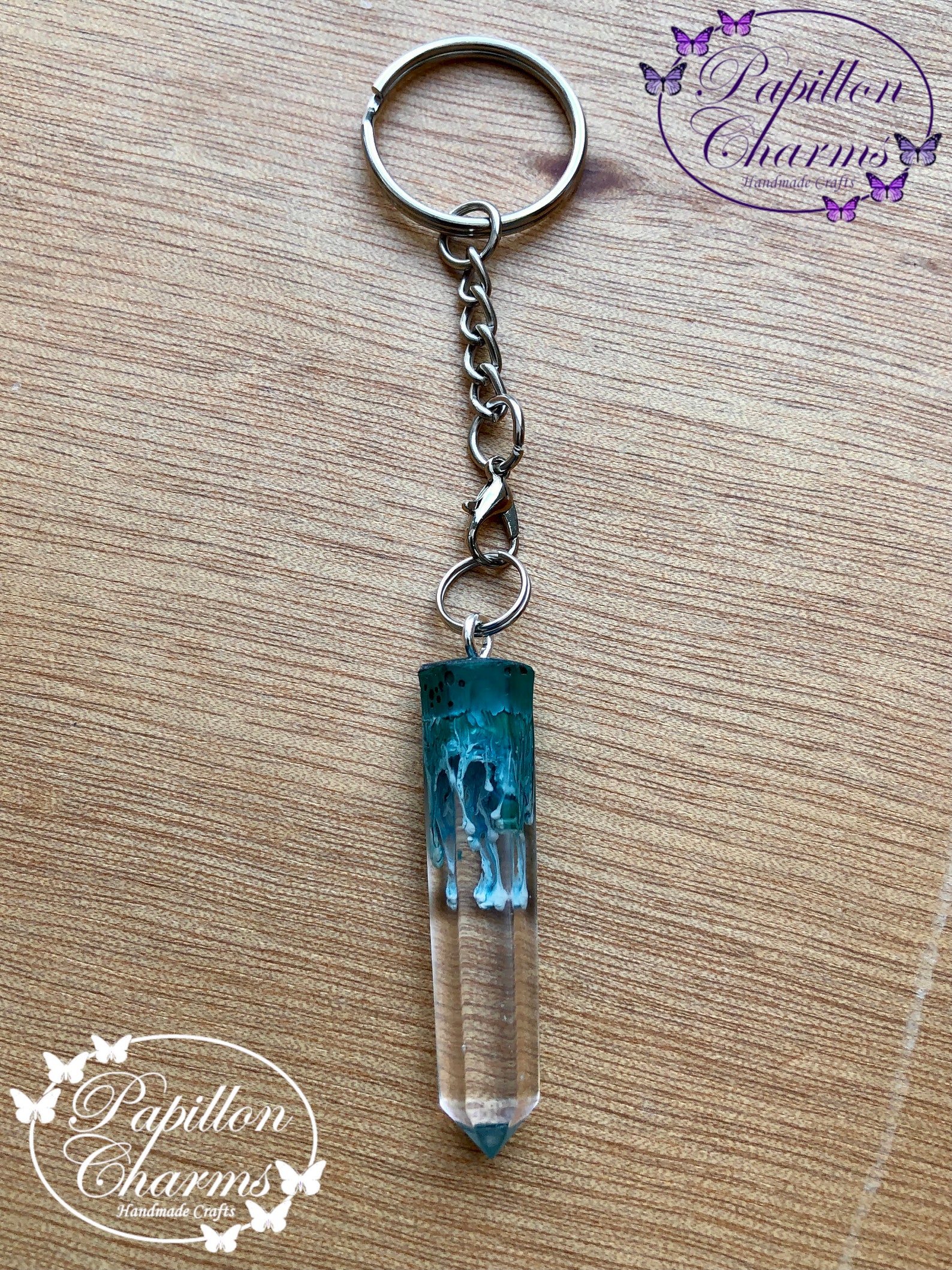 Resin Crystal Pendants Keyring or Necklace Handmade in the Etsy