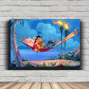 Lilo & Stitch Movie Poster, HD Wandkunst Leinwand Gemälde für Wohnkultur