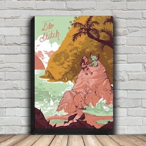 Lilo & Stitch Movie Poster, HD Wall Art Canvas Painting For Home Decor