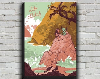 Lilo & Stitch Movie Poster, HD Wall Art Canvas Painting For Home Decor