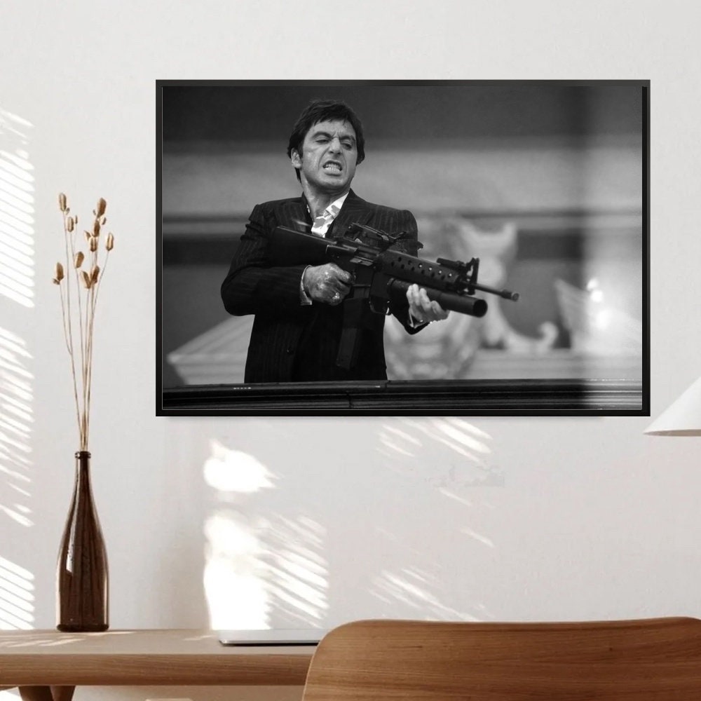 Al Pacino Scarface Movie Poster, HD Wall Art Canvas Painting for Home ...