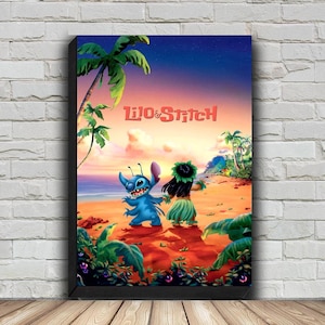 Lilo & Stitch Movie Poster, HD Wall Art Canvas Painting For Home Decor