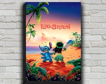 Lilo & Stitch Movie Poster, HD Wall Art Canvas Painting For Home Decor