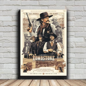 Pôster do filme Tombstone, pintura em tela de arte de parede em HD para decoração de casa