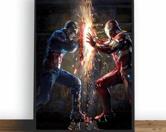 Pôster do filme Capitão América, pintura em tela HD para decoração de parede, sem moldura.