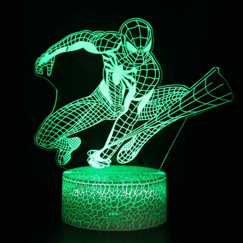 3D Acrylic Spiderman Night Light LED Light Creative Gift Small Etsy