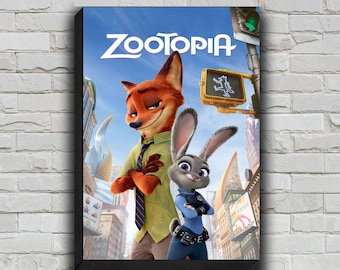 Póster de la película Zootopia, lienzo de arte mural en HD para decoración del hogar