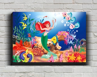 Affiche de film La petite sirène, toile d'art mural HD pour décoration intérieure