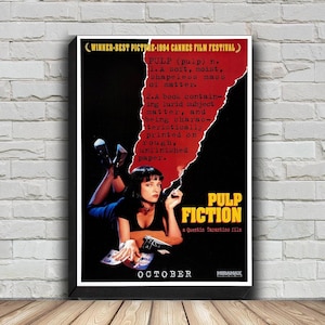 Pulp Fiction Movie Poster, HD Wall Art Canvas Painting For Home Decor, No Frame
