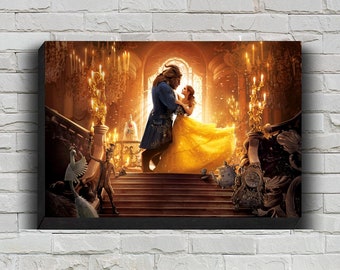 Belle en het beest filmposter, HD canvas schilderij aan de muur voor interieur