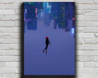 Spider Man Into The Spider Verse Movie Poster, HD Wall Art Canvas Painting For Home Decor