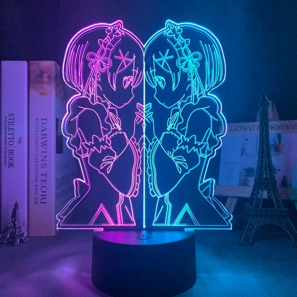 Re Zero Starting Life In Another World 3d Acrylic Night Light Etsy