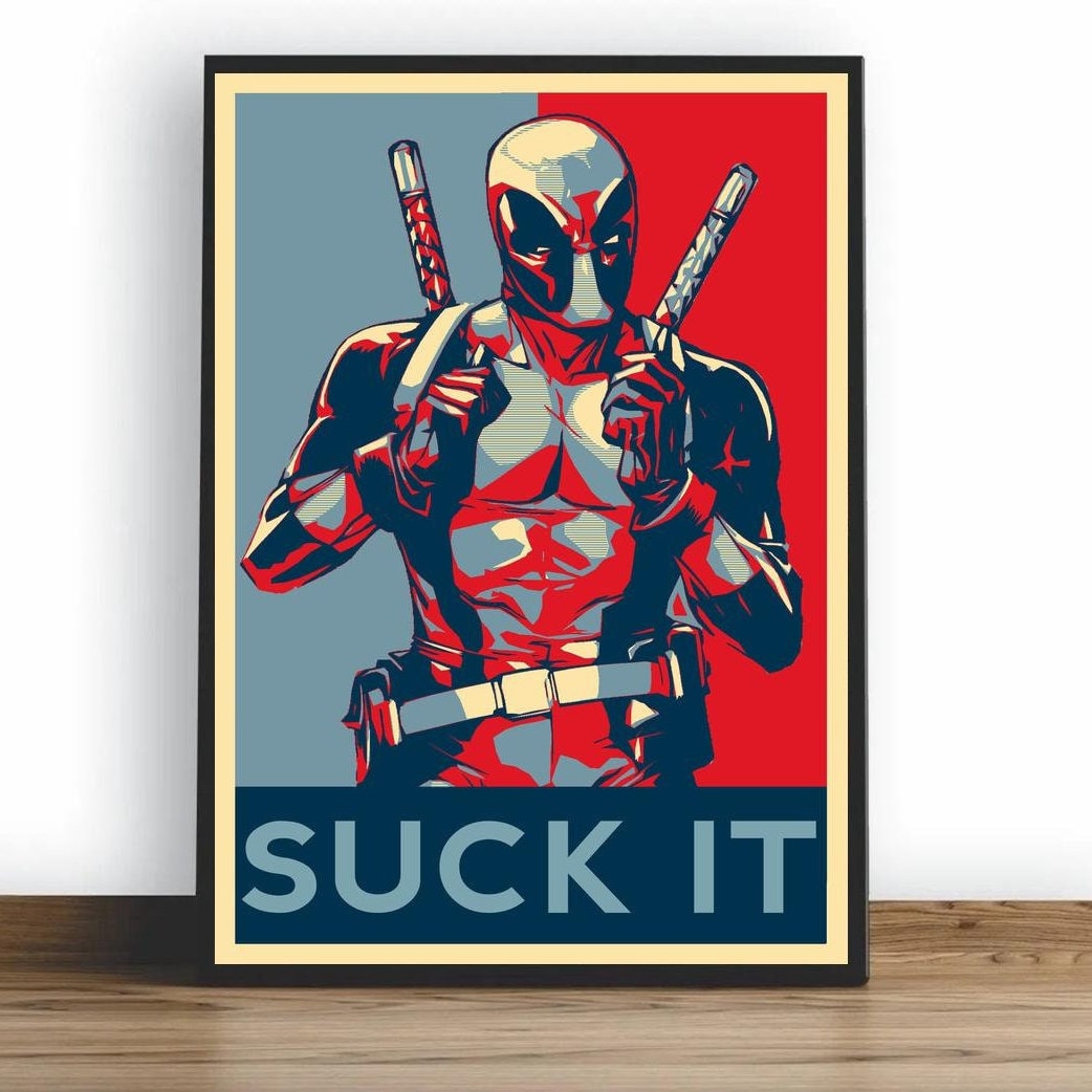 Funny Superhero Deadpool Movie Poster, HD Wall Art Canvas Painting For Home Decor, No Frame