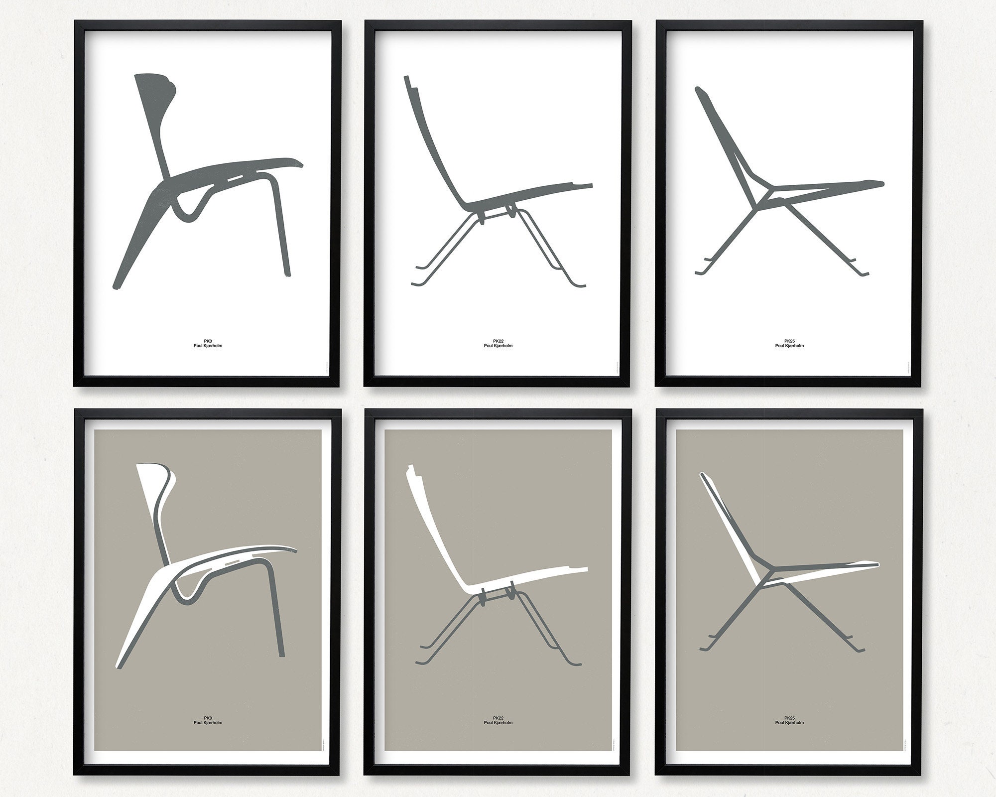 Poul Kjærholm - a Series of Scandinavian Minimalist Graphic