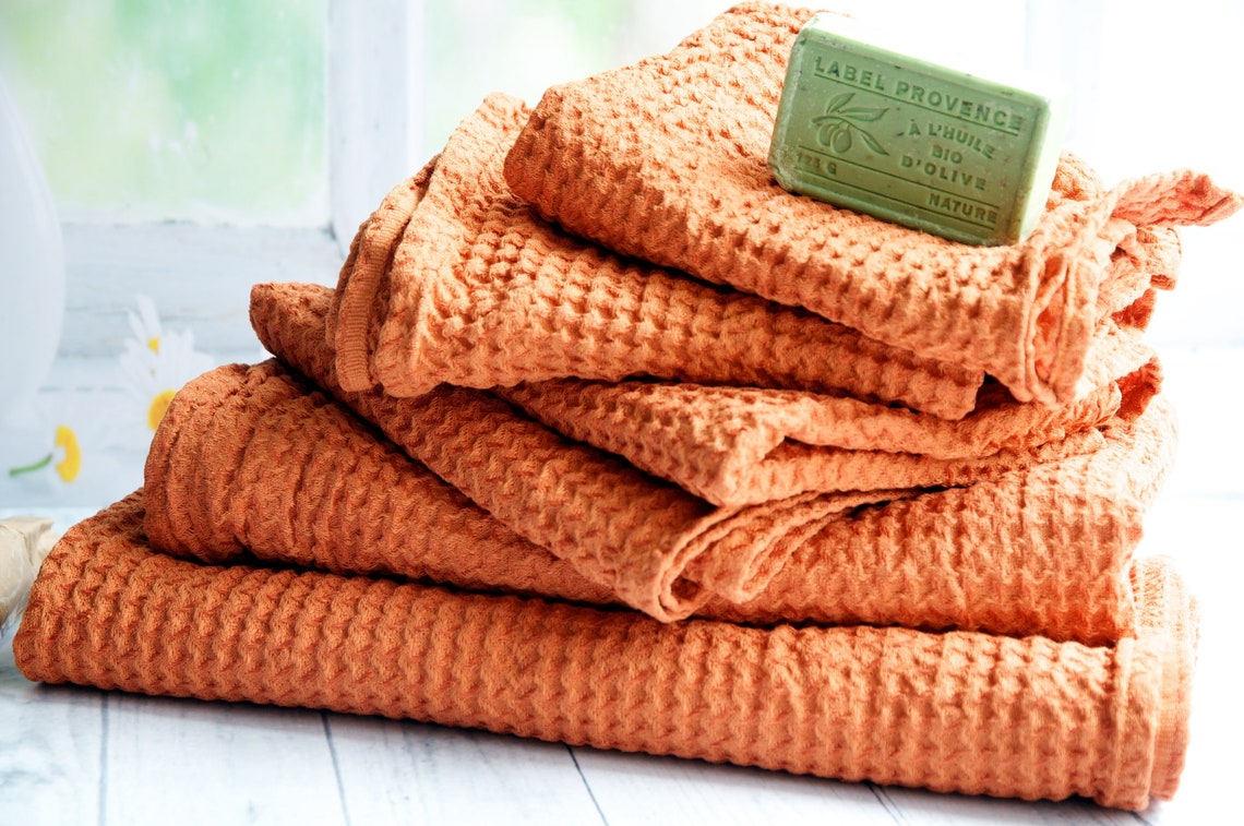 Sets of Terracotta Bath Linen Towels Set of 2pcs 3 pcs and Etsy