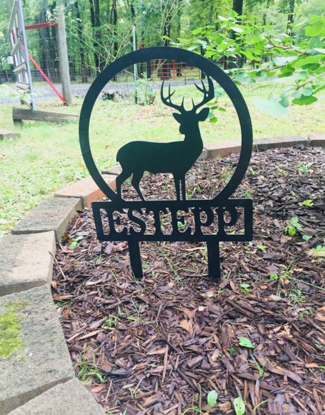 Deer Yard Sign, Family Name Sign, Personalized, Monogram, Garden Sign