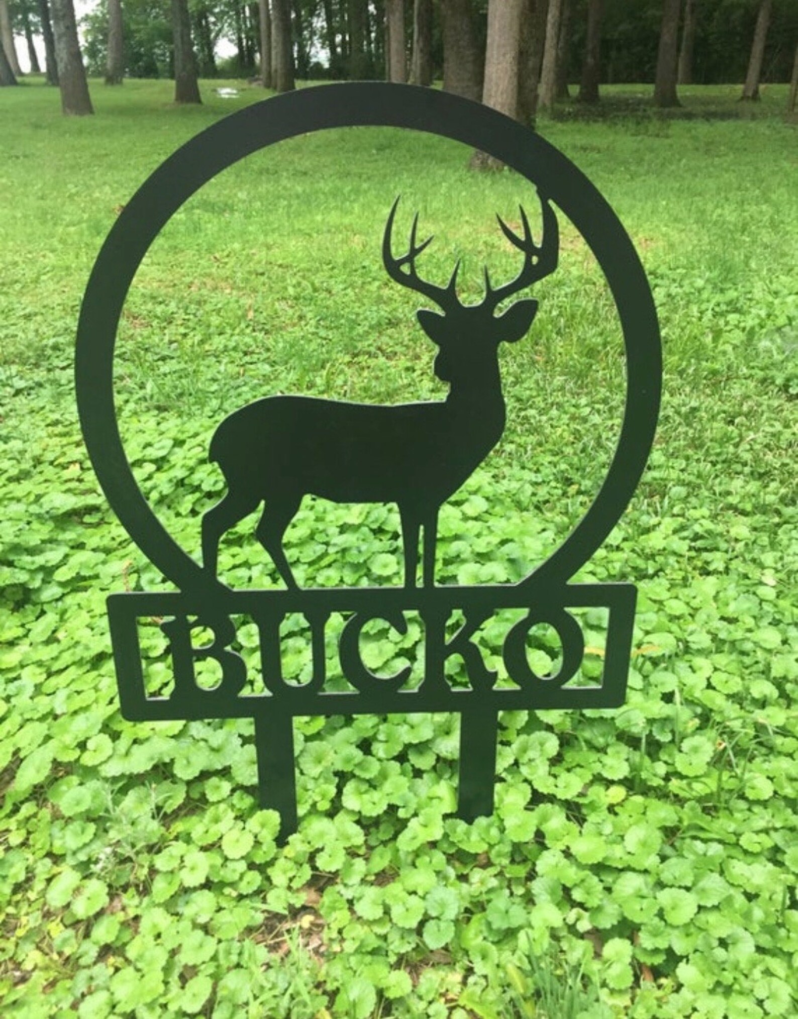 Deer Yard Sign, Family Name Sign, Personalized, Monogram, Garden Sign