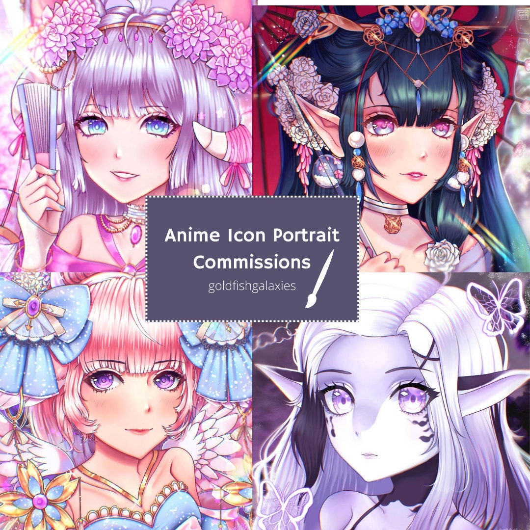 Custom Anime Icon Commissions - Digital Portrait of you or your characters