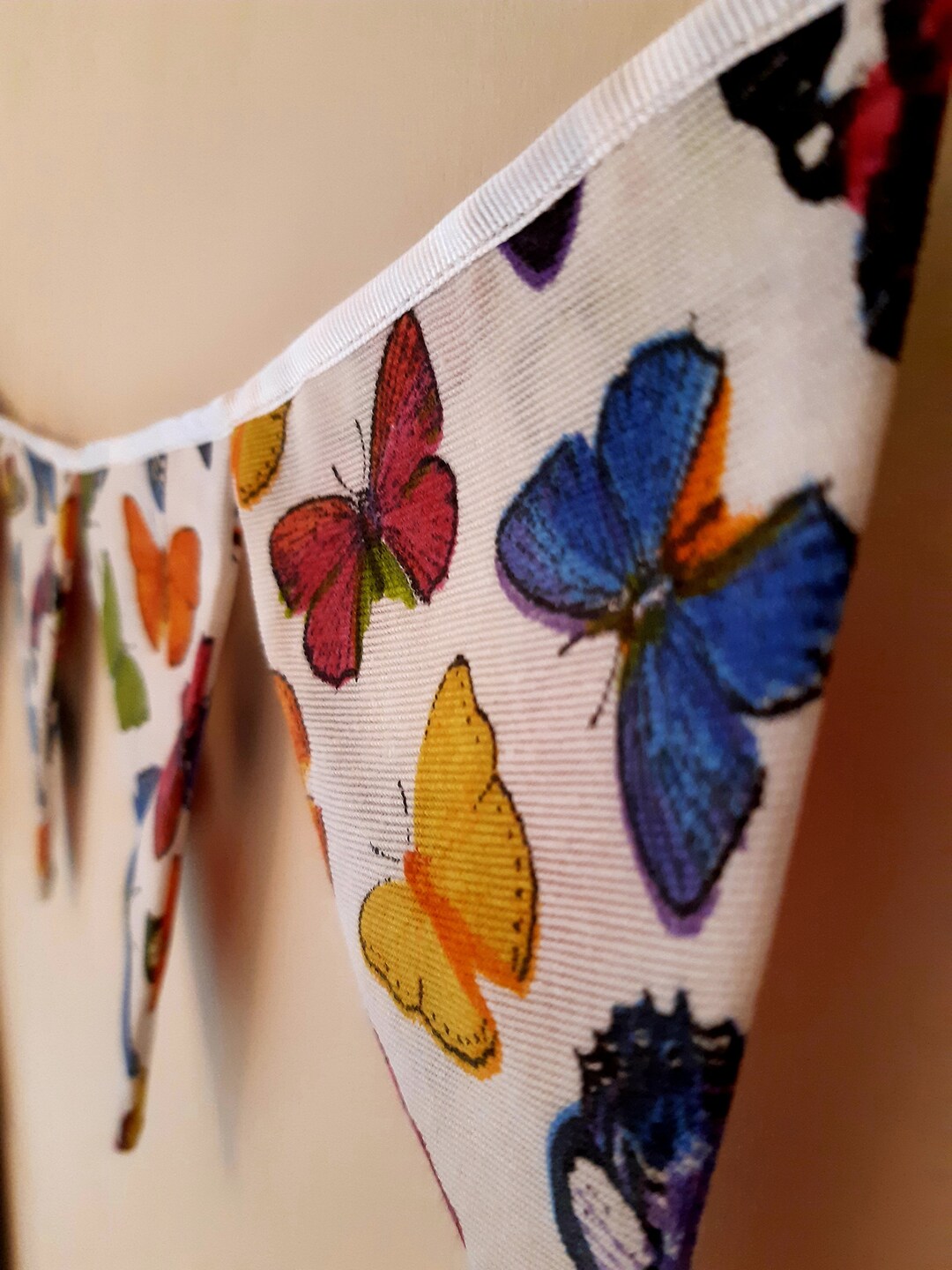 Butterfly Bunting/ Butterfly Print Bunting/ Cotton Bunting/ Etsy