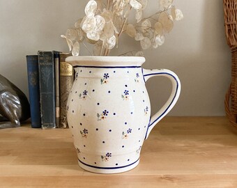 Bunny Pattern! Polish Pottery 2 Liter Farm Pitcher Bunny Pattern! Polish Pottery 2 Liter Farm Pitcher