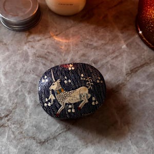 Rare Vintage Unicorn Trinket Box with Lid